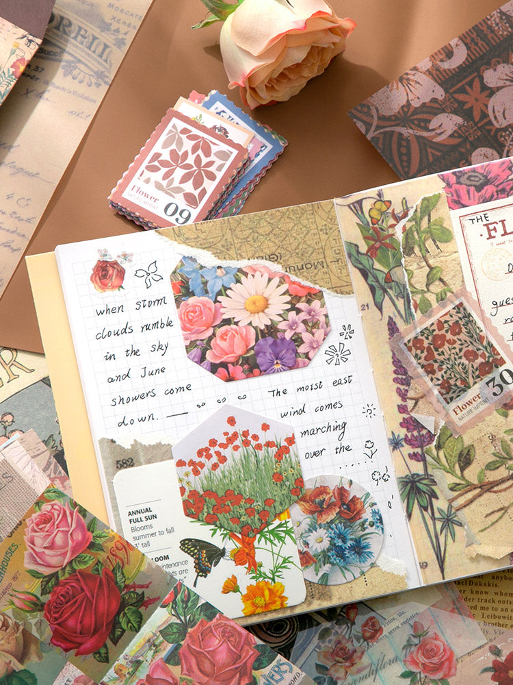 Journaling kit Red Flowers