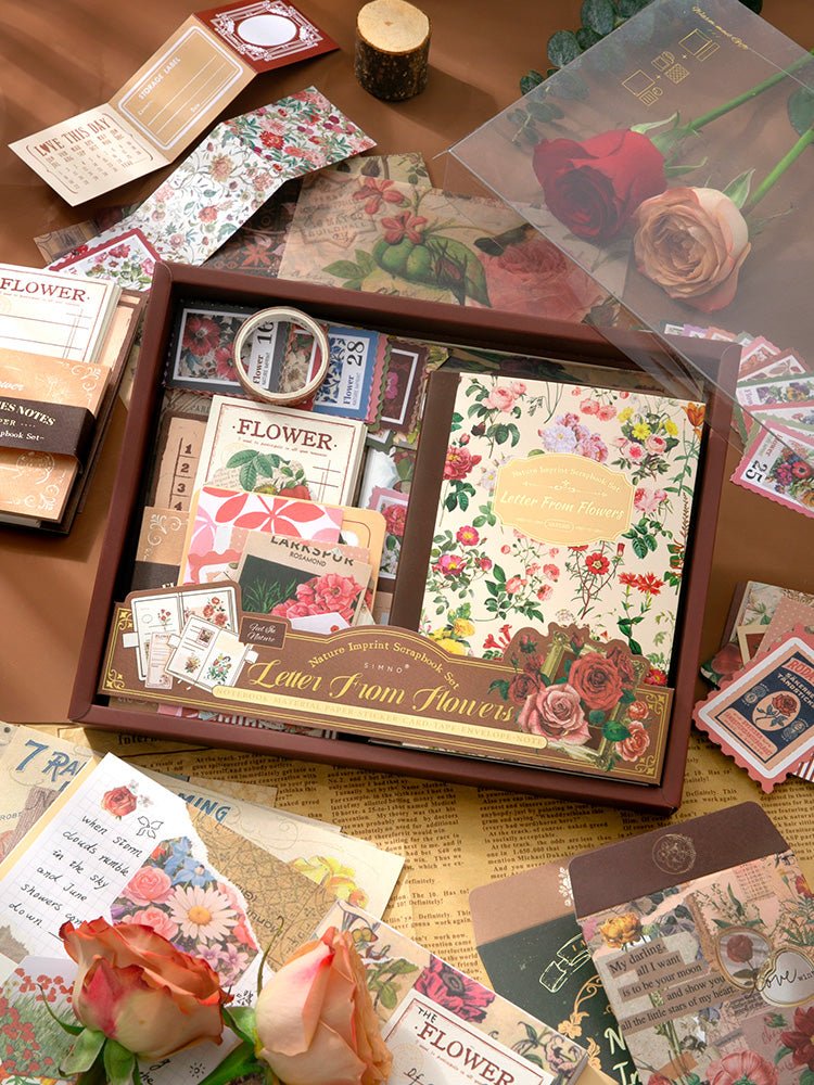 Journaling kit Red Flowers