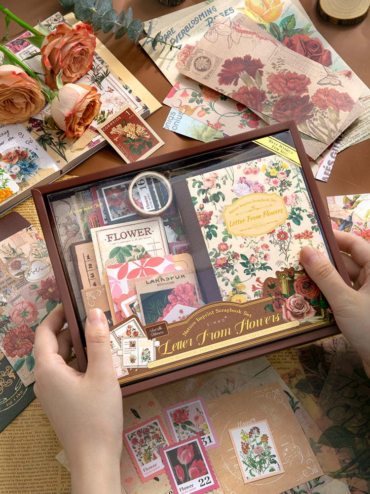 Journaling kit Red Flowers