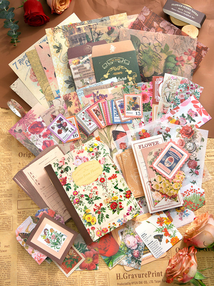 Journaling kit Red Flowers