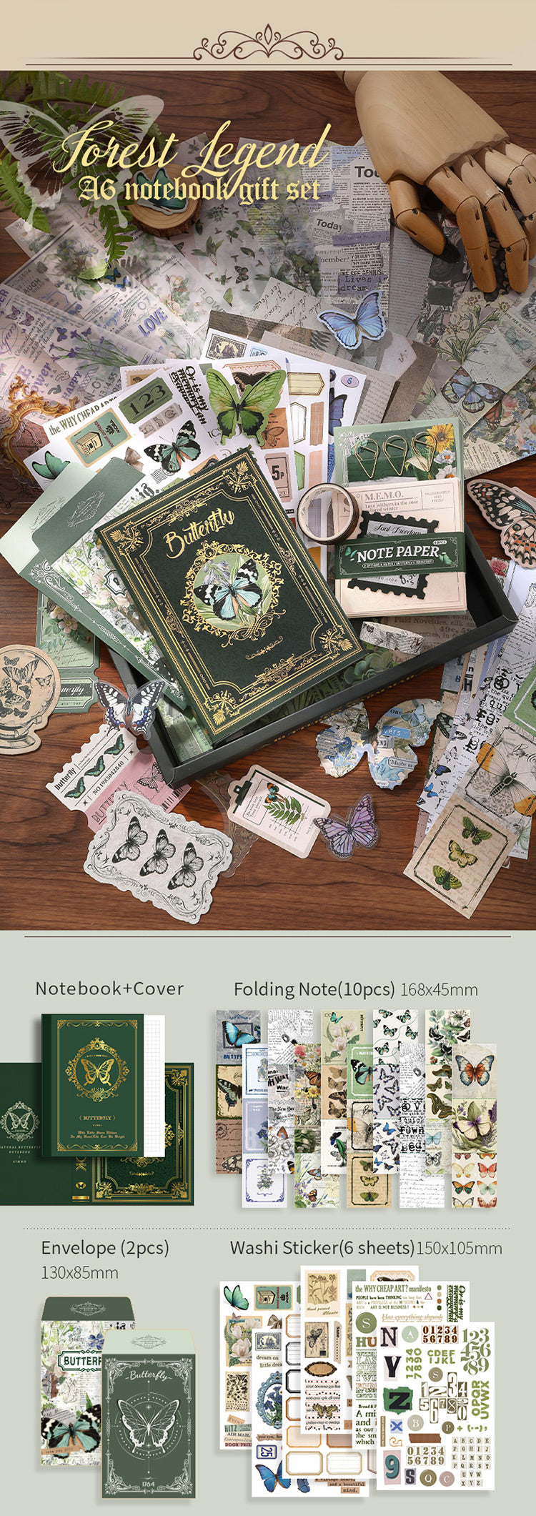 Journaling Kit Green Butterfly