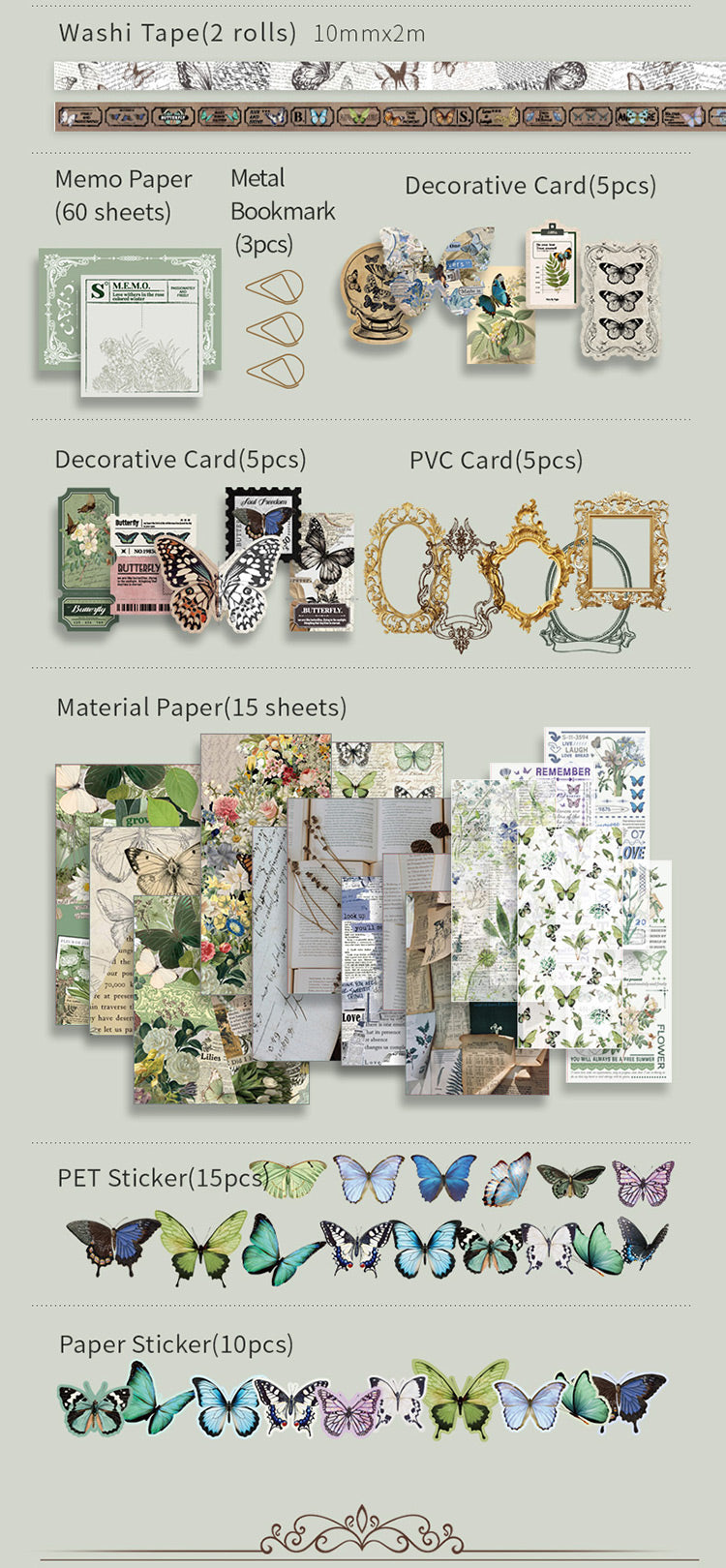 Journaling Kit Green Butterfly