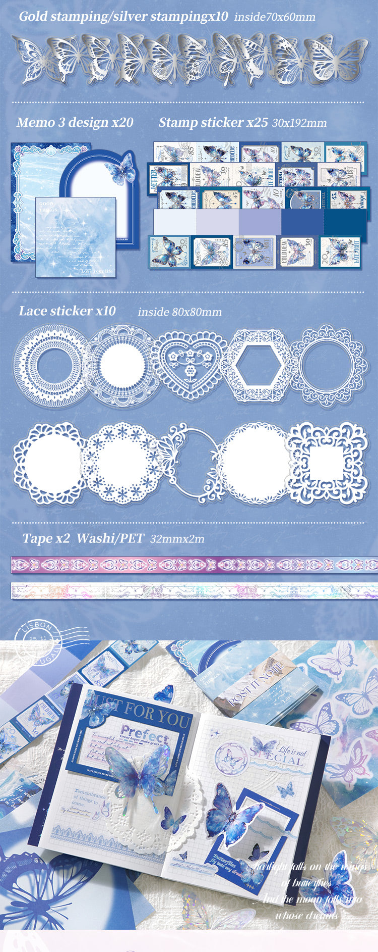 Journaling kit Blue Butterfly