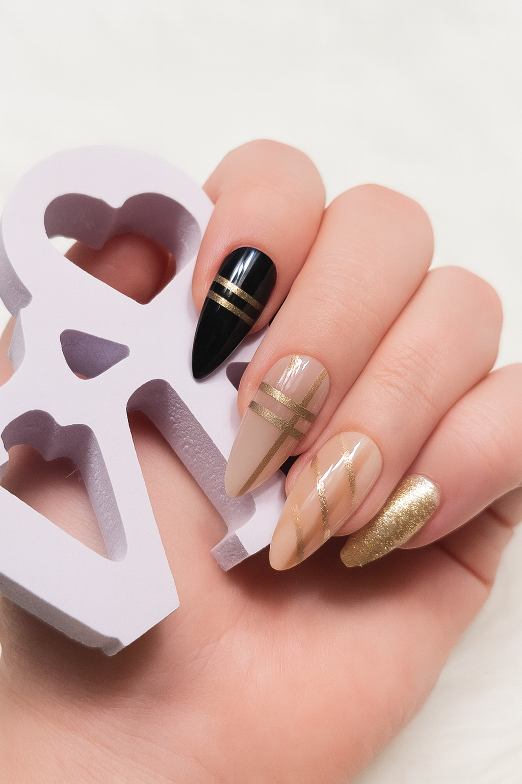 Midnight Gold🌙 Press on nails