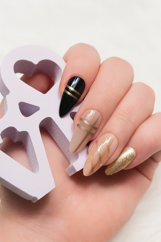 Midnight Gold🌙 Press on nails