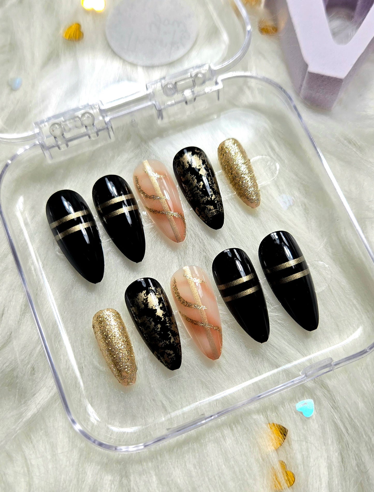 Midnight Gold🌙 Press on nails