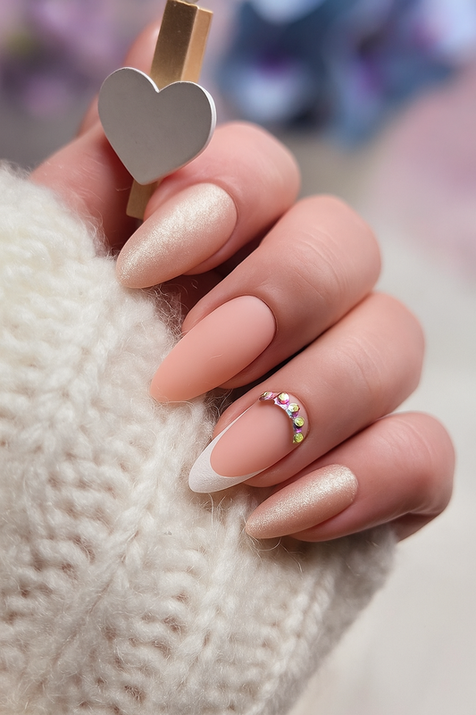 ﻿Lady Champagne Sparkle Press on nails